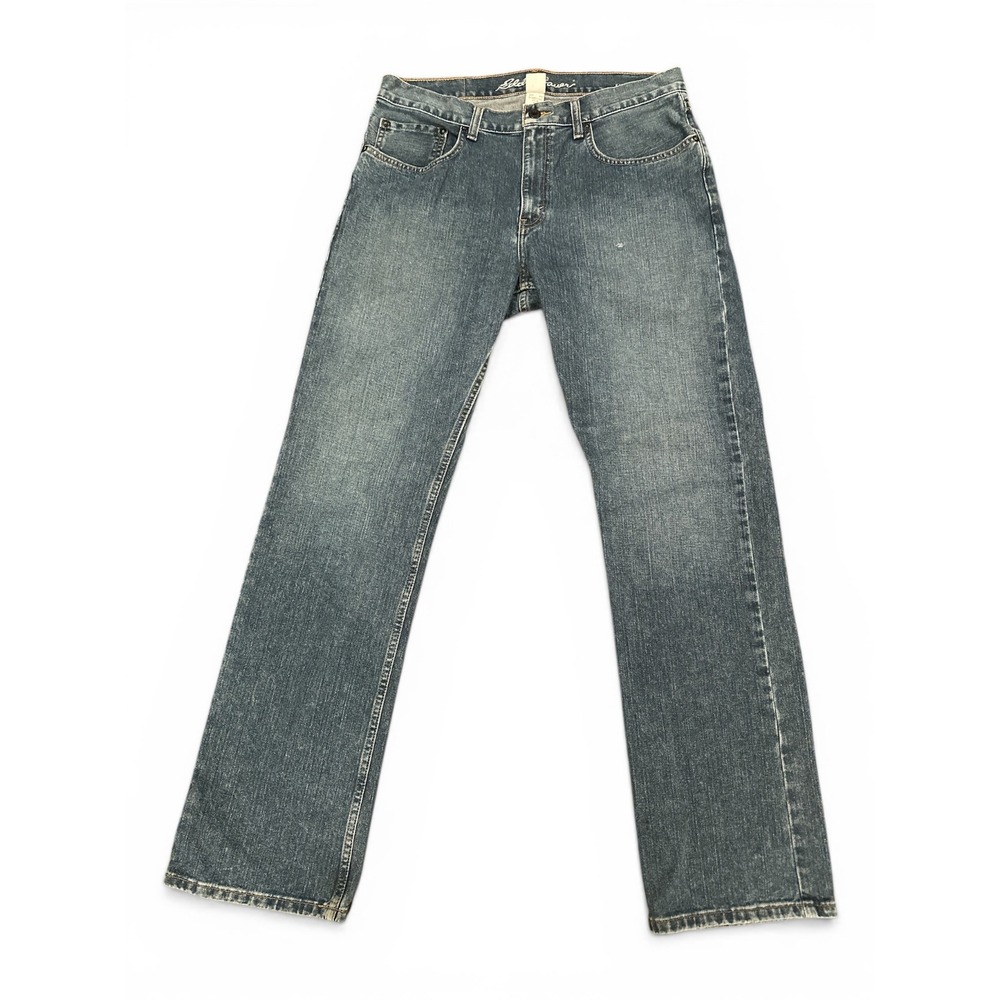 Straight Leg Jeans Mens 34x32 Medium Wash Denim Eddie Bauer Classic Workwear